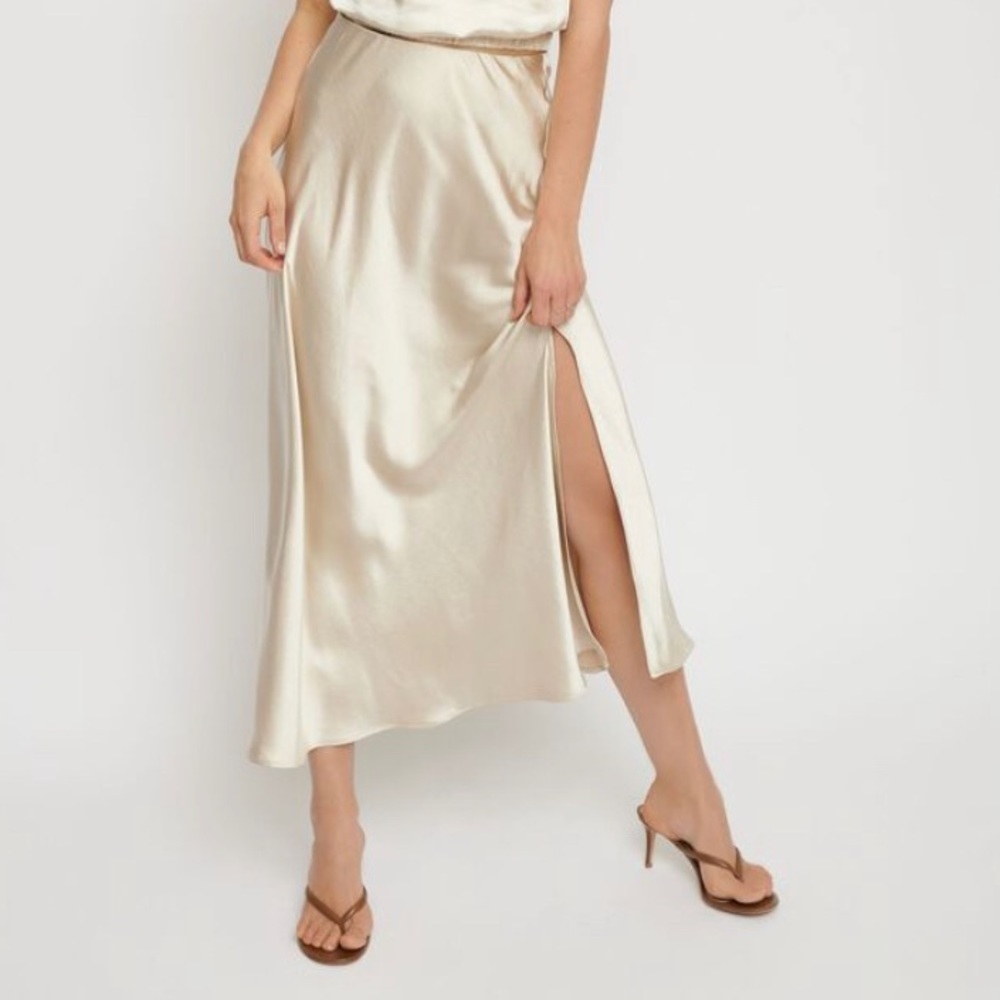 Dynamite Satin Midi Skirt